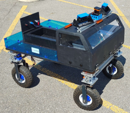 The completed robot at competition.